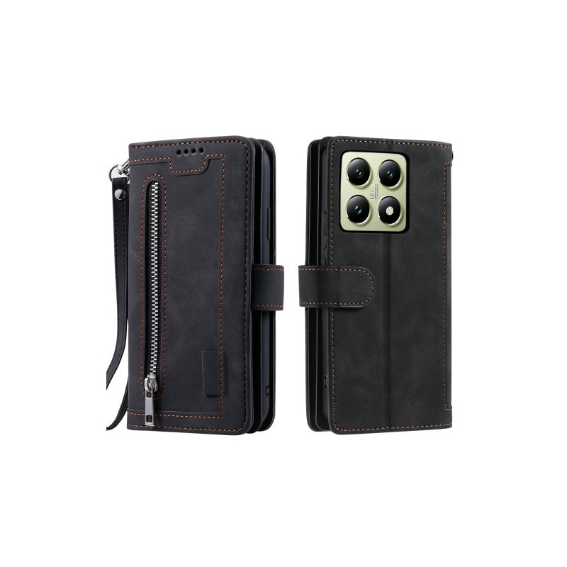 Xiaomi 14T Pro Kuori Vetoketjutaskulla ja 9 Korttipaikalla