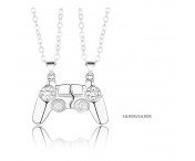 Magnetisk Game Controller Handkontroll Halsband Par Present - Silvrig