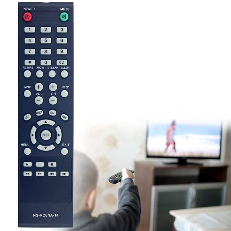 TV-fjernbetjening til erstatning for NS-RC6NA-14 til Insignia TV