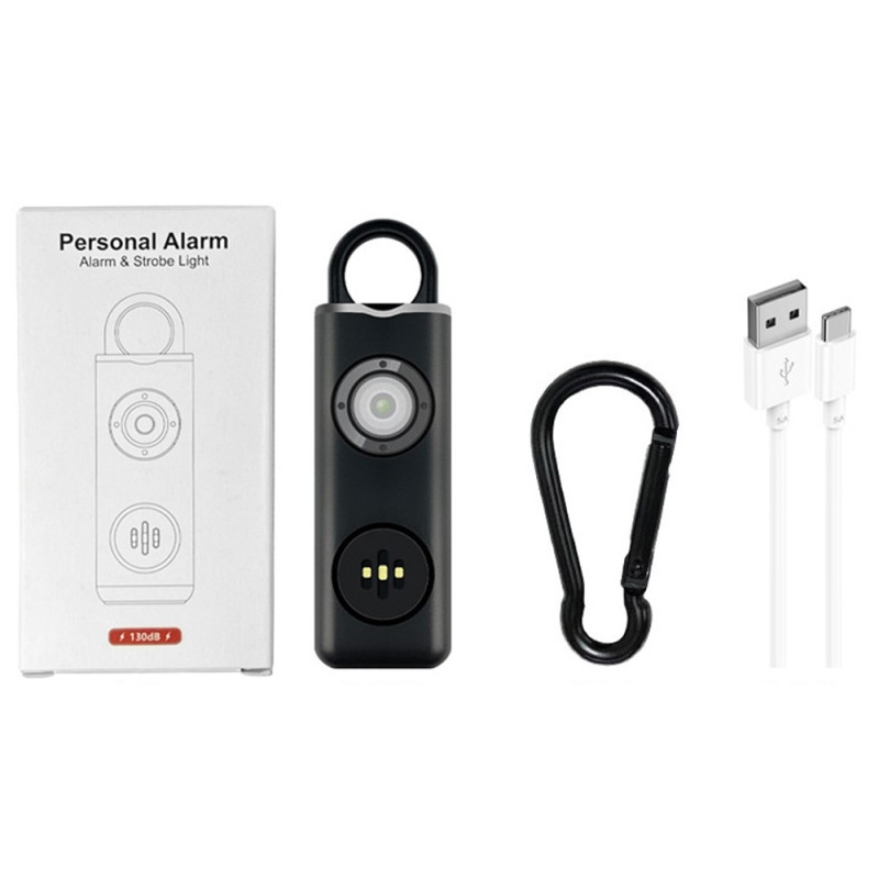 Emergency Alarm Assault Protection Self-Defense Loud Personal Safety Alarm - White