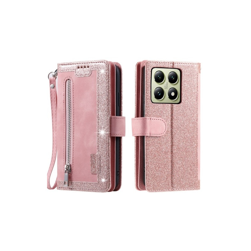 Xiaomi 14T Pro Kuori Vetoketjutaskulla ja 9 Korttipaikalla