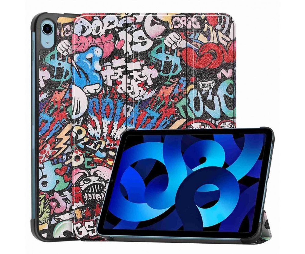 Apple iPad 10.9 2022 Slim fit tri-fold fodral - Graffiti