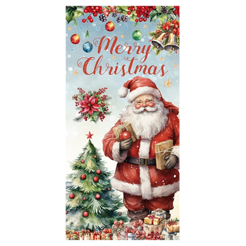 Polyesterikangas joulun oven kansi Hyvää joulua taustabanneri Xmas koristelu