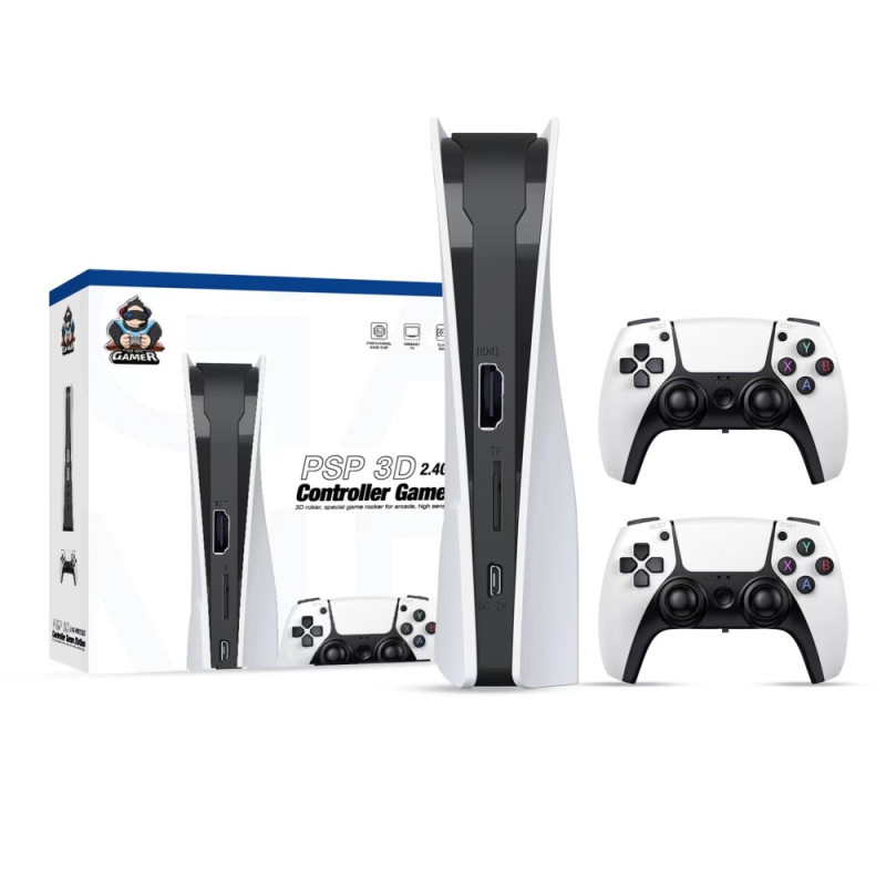 Trådløs HD - videospilkonsol 128G Plug and Play Game Station med 2 spilcontrollere