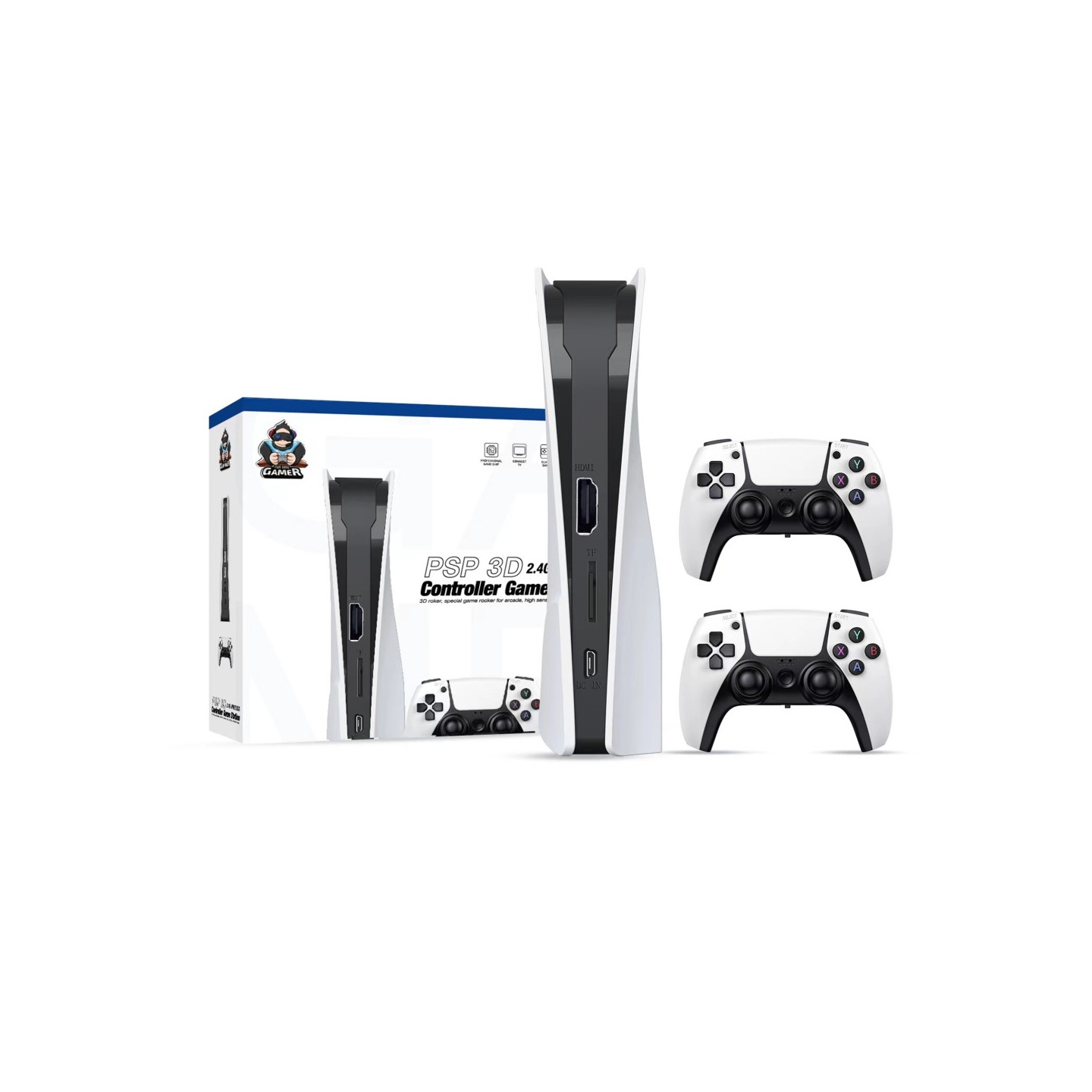 Trådlös HD Videospel Konsol 128G Plug and Play Game Station med 2 spelkontroller