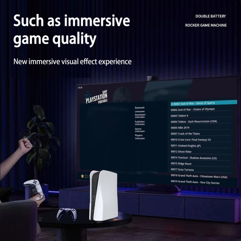 Langaton HD - videopelikonsoli 128G Plug and Play - peliasema kahdella peliohjaimella