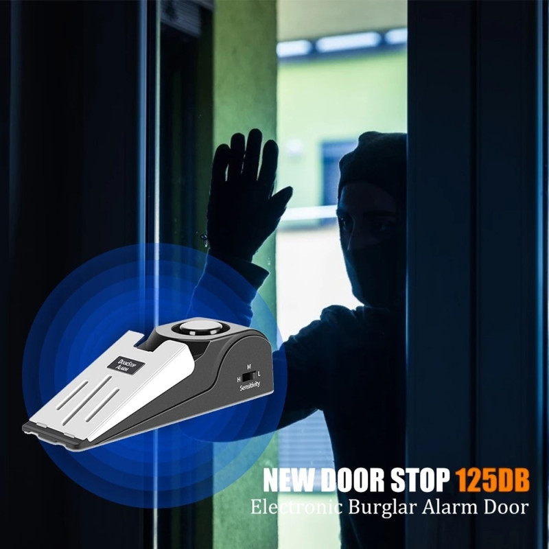 Smart Door Stopper 120dB Anti - Theft Alarm for Hotel Home Office Protection Security