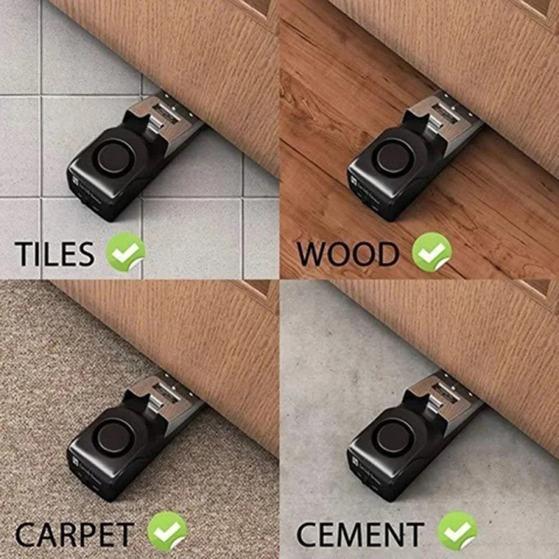 Smart Door Stopper 120dB Anti - Theft Alarm for Hotel Home Office Protection Security