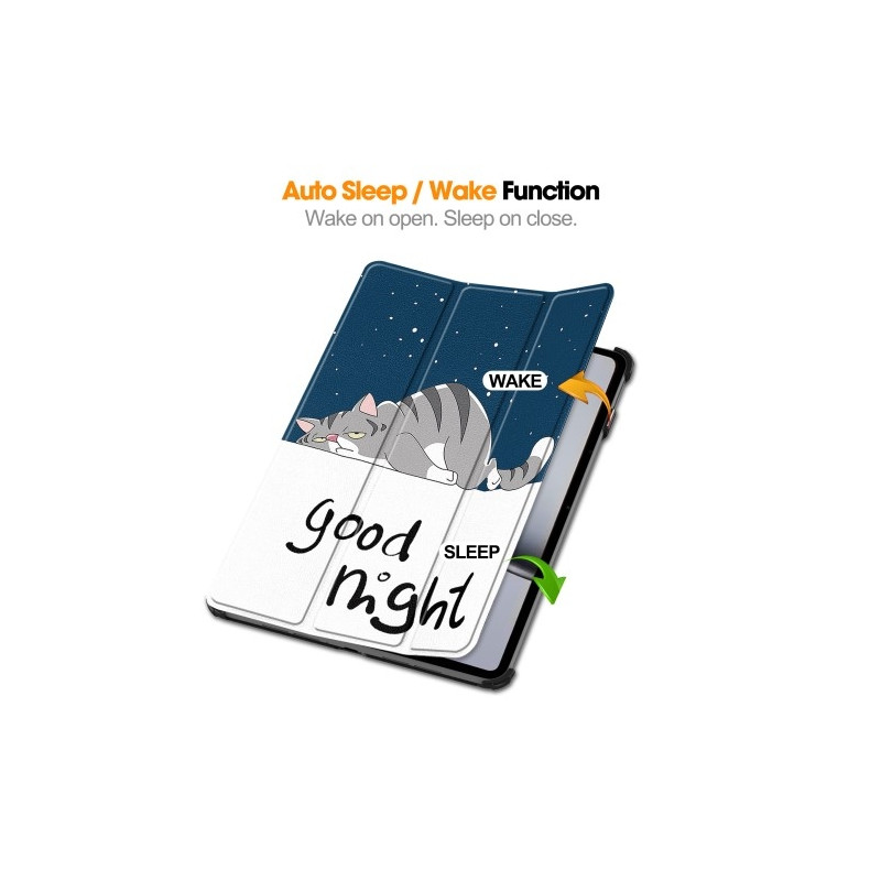 For OnePlus Pad 2 Tri - fold Stand Wake / Sleep Cover Tablet Case - Cat