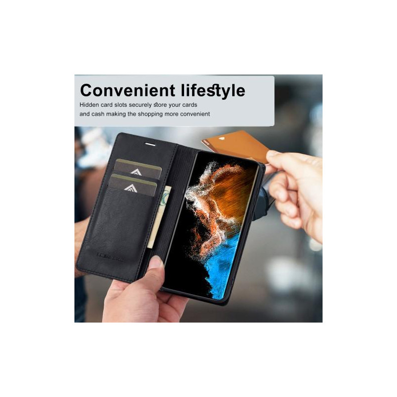 LC.IMEEKE Wallet Case Fodral Samsung Galaxy S23+ (Plus) - Svart