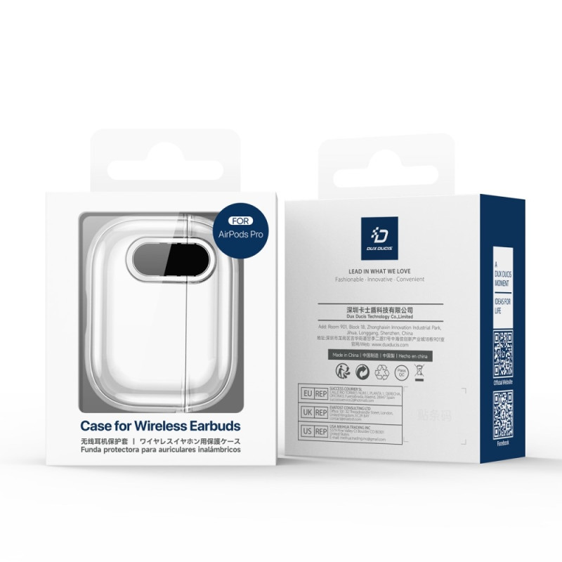 AirPods 4 - kotelolle DUX DUCIS PC+TPU Bluetooth - kotelo / kuori koukulla - Läpinäkyvä