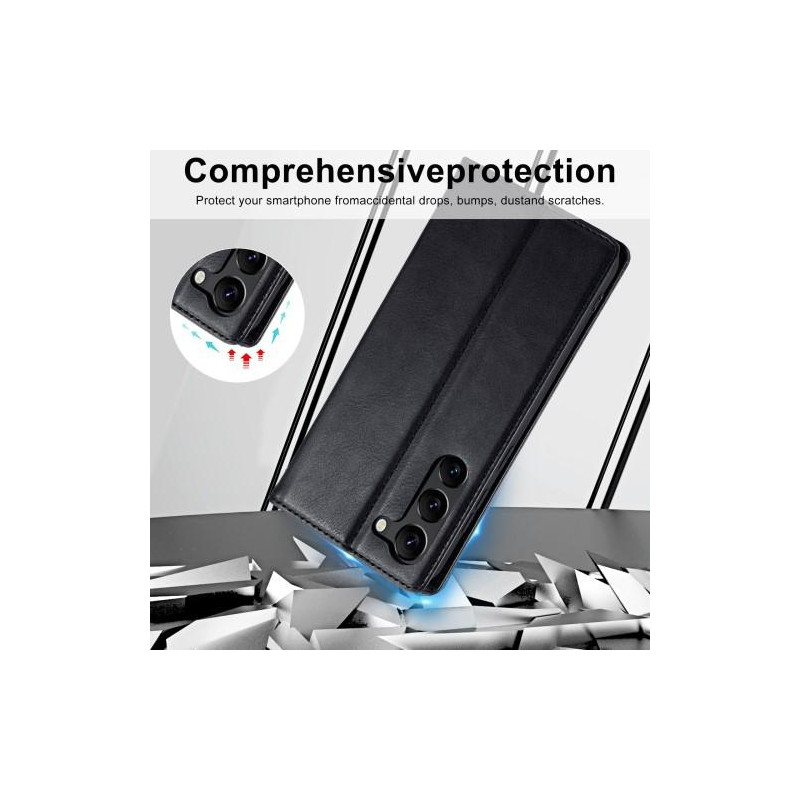 LC.IMEEKE Wallet Case for Samsung Galaxy S23+ (Plus) - Black