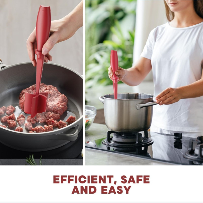 Hamburger Kötthacka Potatisstötare Kvarn Beef Smasher - Röd