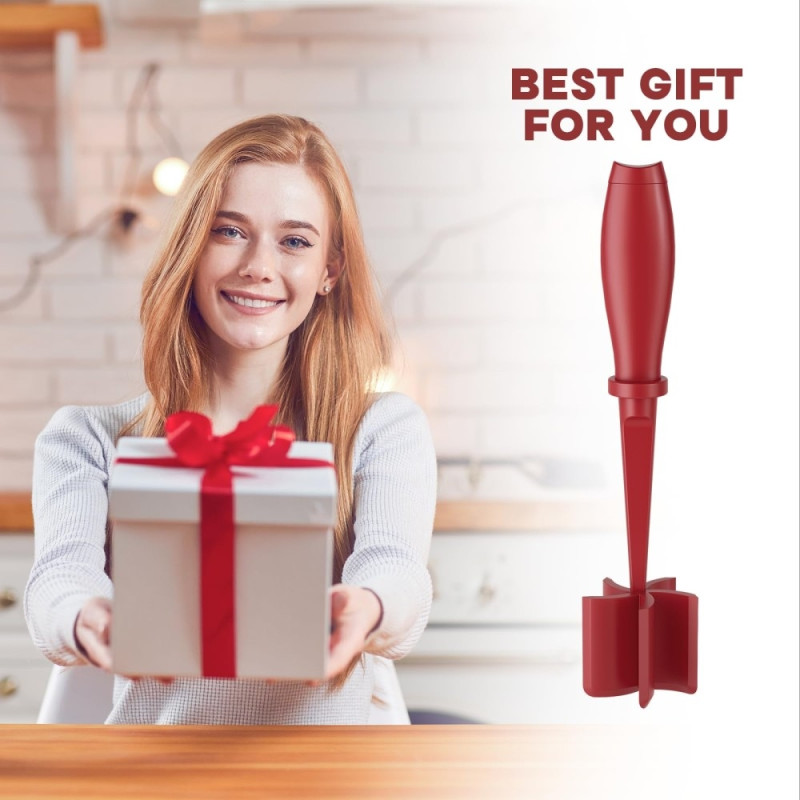 Hamburger Meat Mincer Potato Masher Grinder Beef Smasher - Red