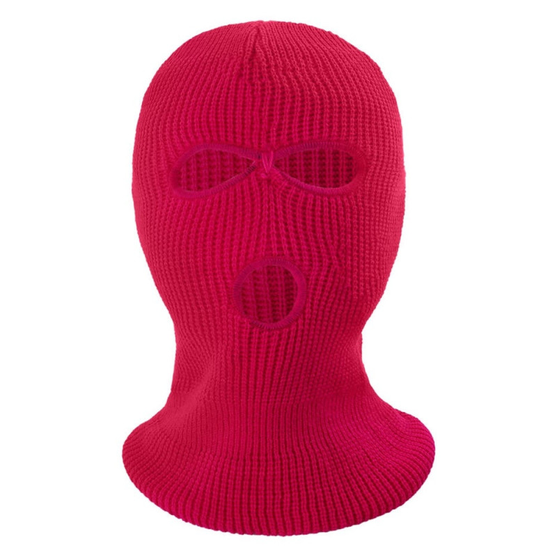 Vinter helmaske Tre - hulls Balaclava Strikket hattehals Damask - Rose