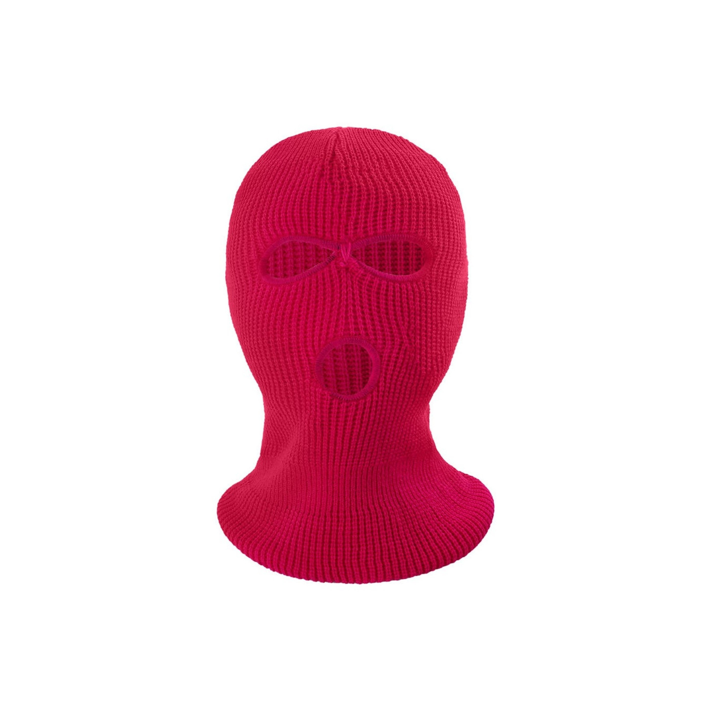 Vinter Helansikte Mask Tre - håls Balaclava Stickad Hatt Hals Damask - Rose