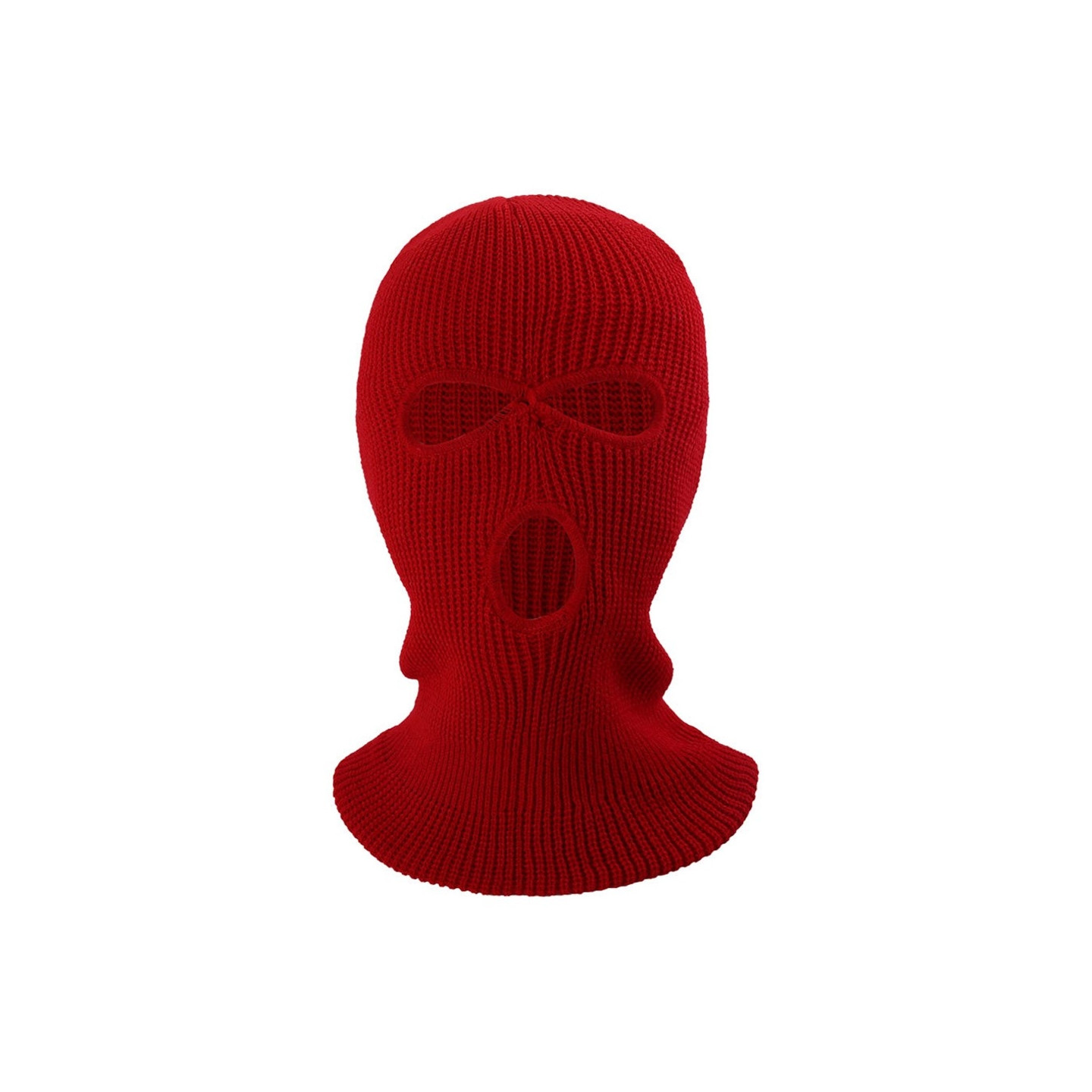 Vinter helmaske Tre - hulls Balaclava Strikket hattehals Damask - Rød