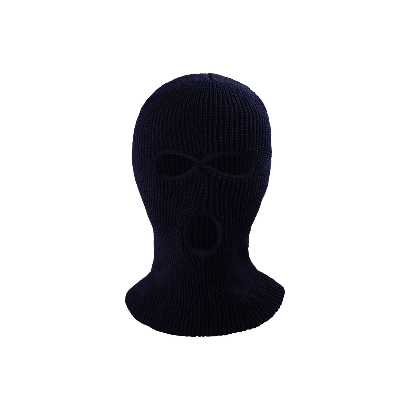 Vinter fuld ansigtsmaske Tre - huls Balaclava strikket hue hals damask - Navy Blue