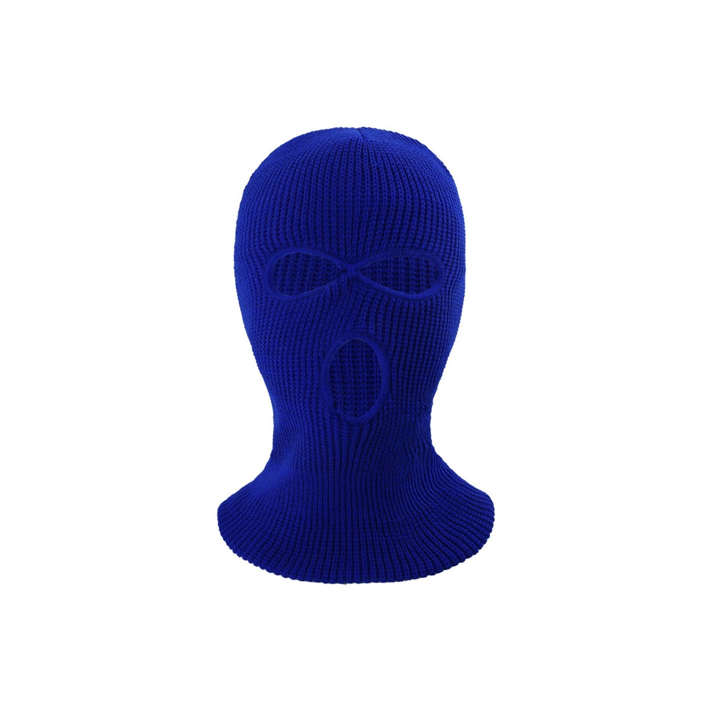 Winter Full Face Mask Three - Hole Balaclava Knitted Hat Neck Damask - Sapphire