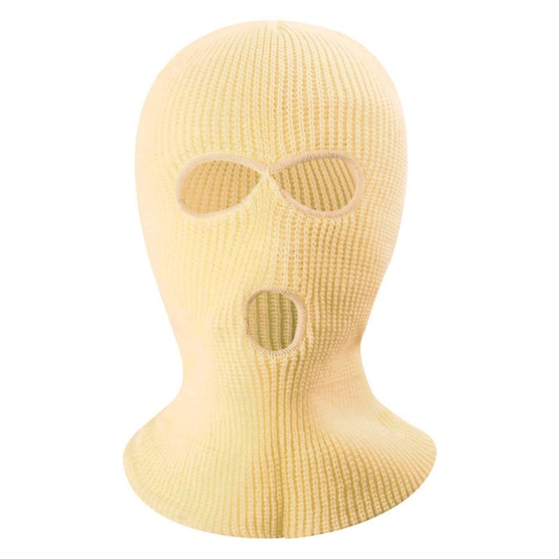 Vinter helmaske Tre - hulls Balaclava Strikket hattehals Damask - Gul