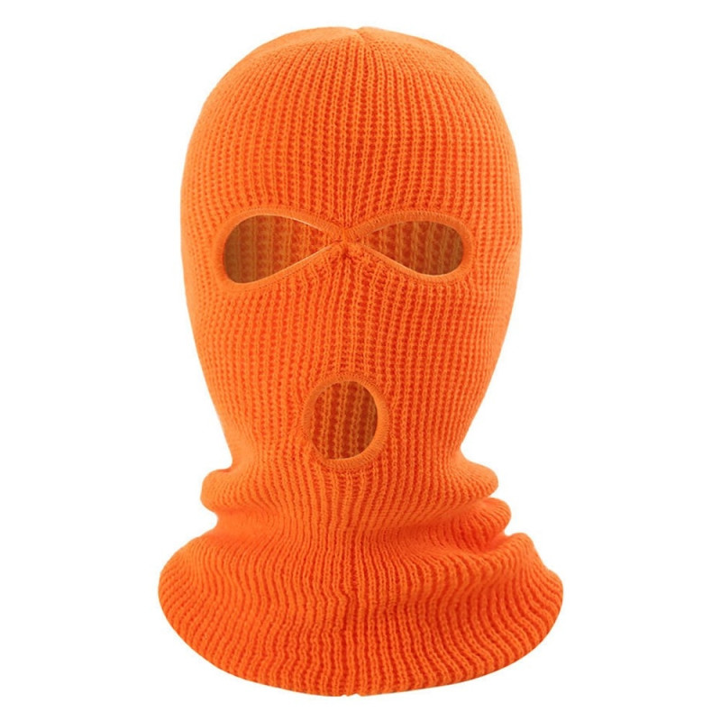 Vinter helmaske Tre - hulls Balaclava Strikket hattehals Damask - Oransje