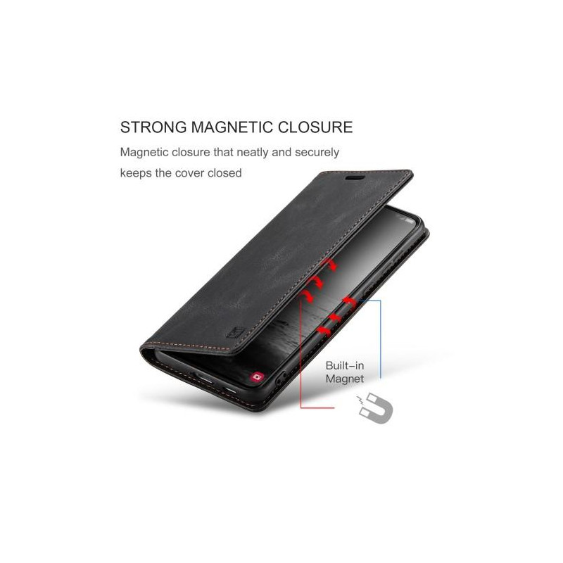 AUTSPACE A01 Retro lompakkokotelo Samsung Galaxy S23+ (Plus) - musta