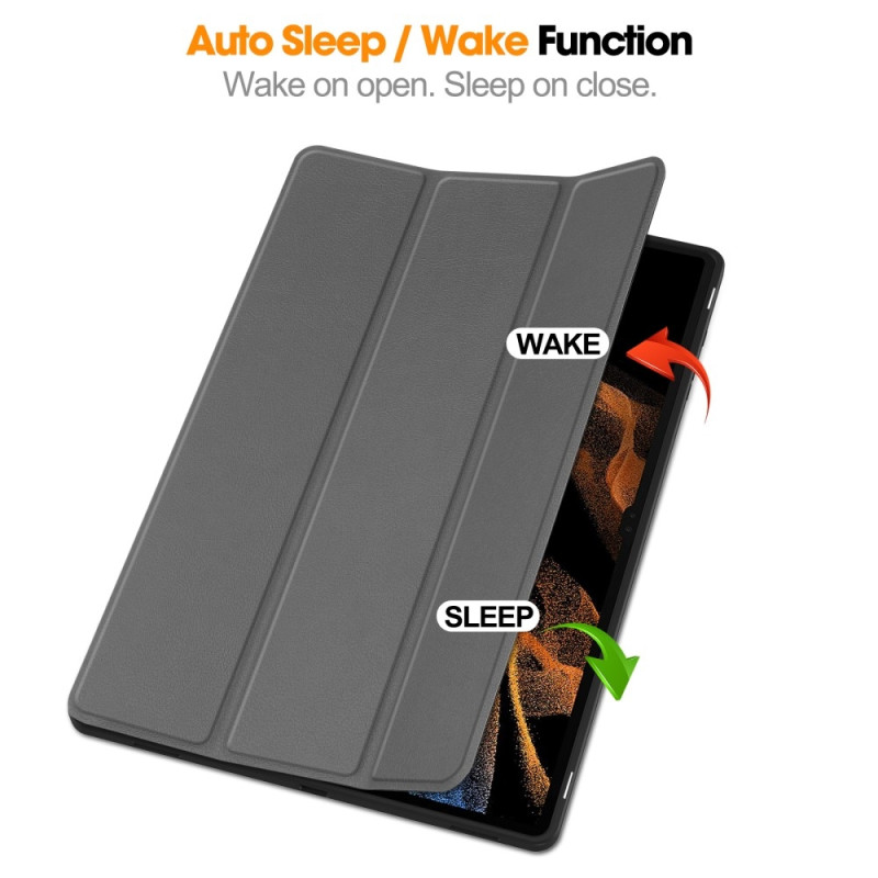 Til Samsung Galaxy Tab S10 Ultra Stativcover Stødsabsorberende Cover med Pen Holder