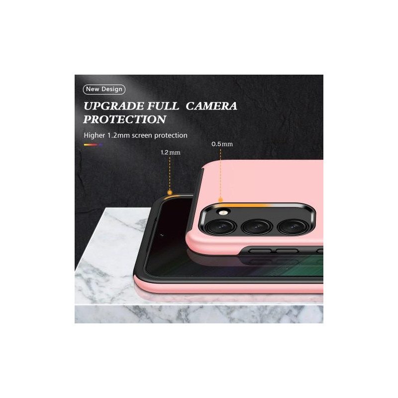 Samsung Galaxy S23+ Hybrid Deksel Med Fingerring - Rosa