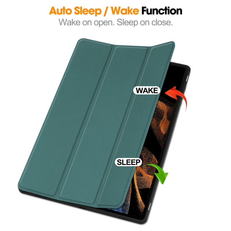 Til Samsung Galaxy Tab S10 Ultra Stativcover Stødsabsorberende Cover med Pen Holder