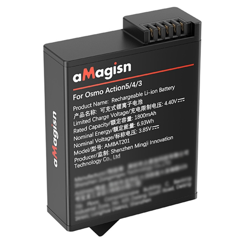 Batteri AMAGISN til DJI Osmo Action 4 / 3 1800mAh genopladeligt kamerabatteri