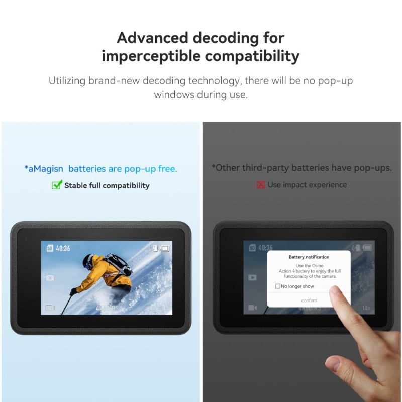 AMAGISN - akku DJI Osmo Action 4/3 1800mAh ladattavalle kameran akulle