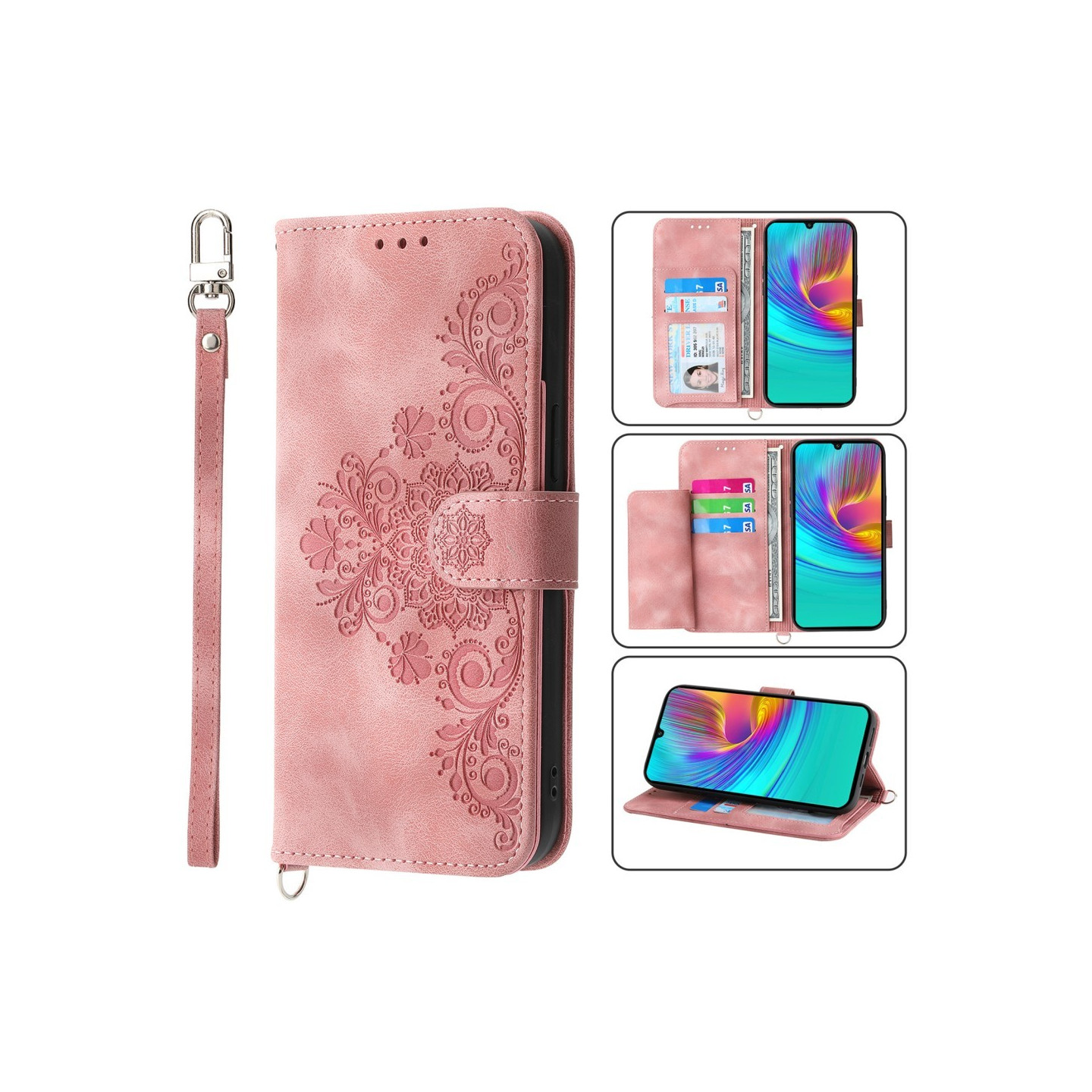 For Samsung Galaxy A16 5G / A16 4G Case Flower Pattern Wallet Phone Cover