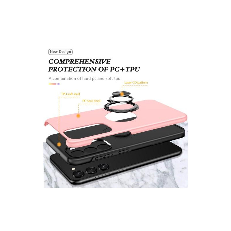 Samsung Galaxy S23+ Hybrid Deksel Med Fingerring - Rosa