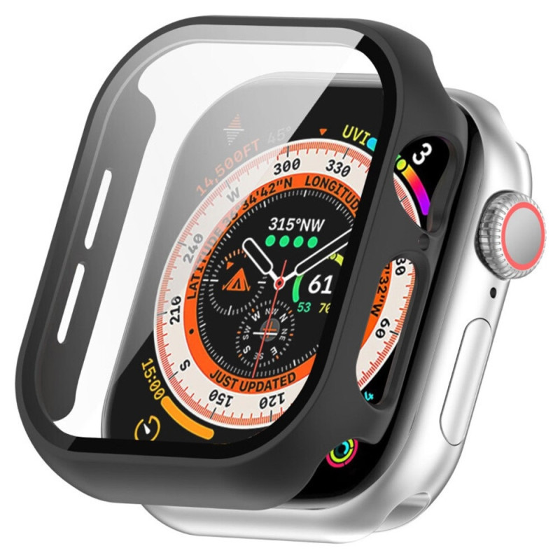 For A Watch Series 10 46mm Case Shell with tempered glass - black