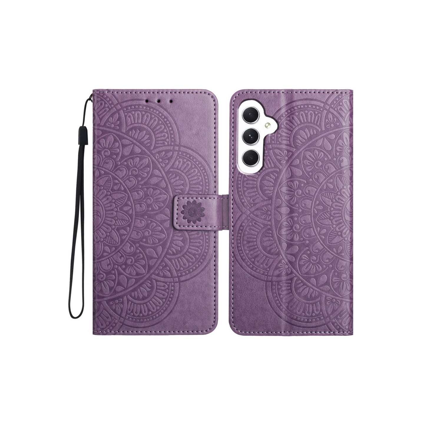 For Samsung Galaxy A16 5G Leather Case with Card Slots Mandala Pattern Phone Cover Stand