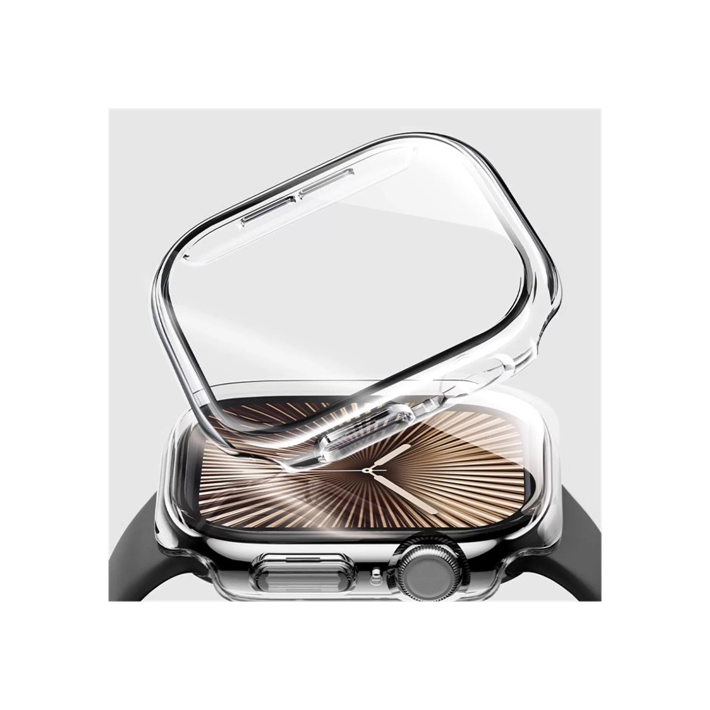 For A Watch Series 10 46mm Case Shell with tempered glass - Transparent