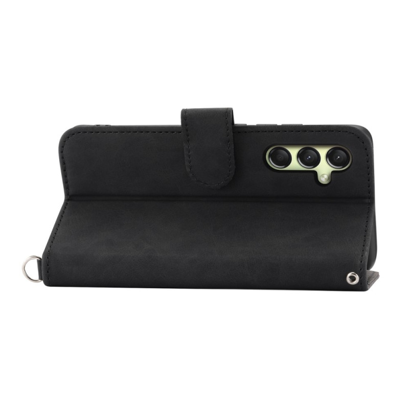 Samsung Galaxy A16 5G / A16 4G Kotelo Kukka Kuvio Lompakko - Musta