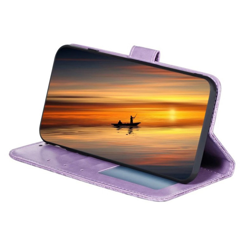 Til Samsung Galaxy A16 5G / A16 4G Flip Cover i PU Læder med Blomster Mønster