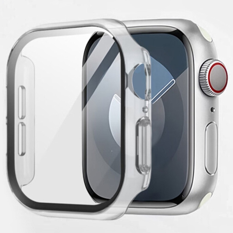 For A Watch Series 10 42mm Case Shell with tempered glass - Transparent