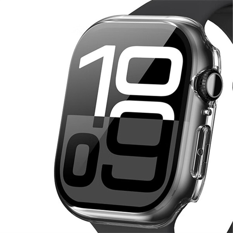 For A Watch Series 10 42mm Case Shell with tempered glass - Transparent
