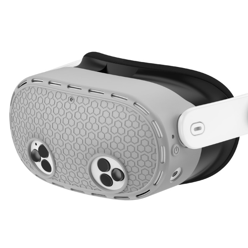 För Meta Quest 3S Skyddsfodral VR Headset Silikonskydd - Grå