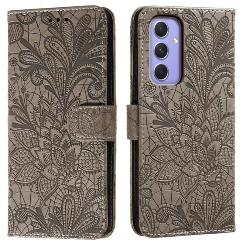 For Samsung Galaxy A16 5G Case Lace Flowers PU Leather Flip Wallet Phone Cover