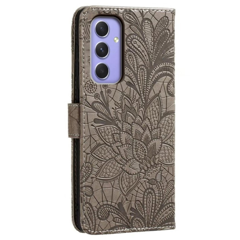 For Samsung Galaxy A16 5G Case Lace Flowers PU Leather Flip Wallet Phone Cover
