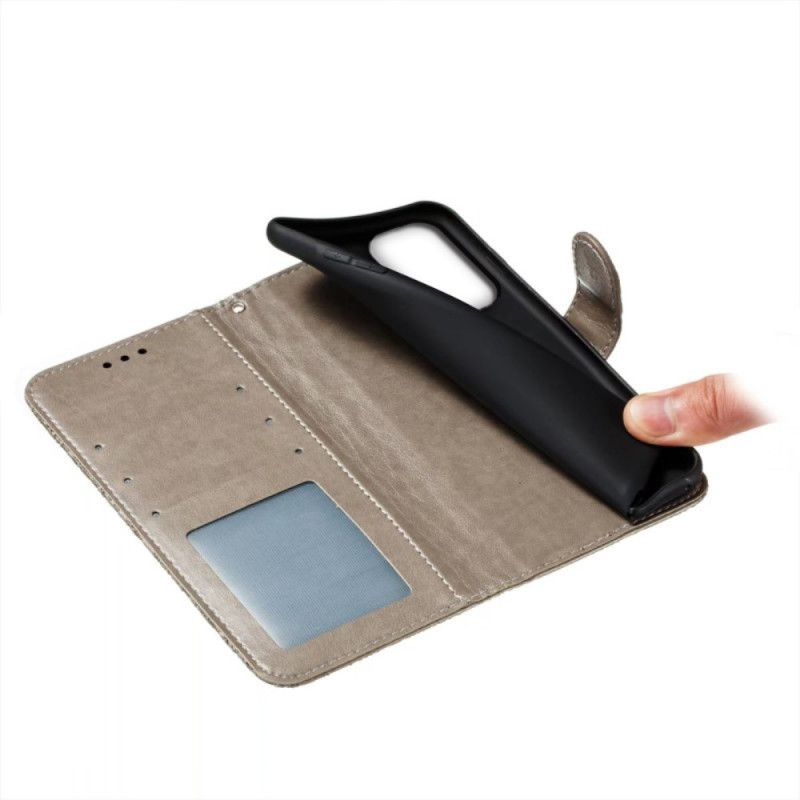 Til Samsung Galaxy A16 5G / A16 4G Flip Cover i PU Læder med Blomster Mønster