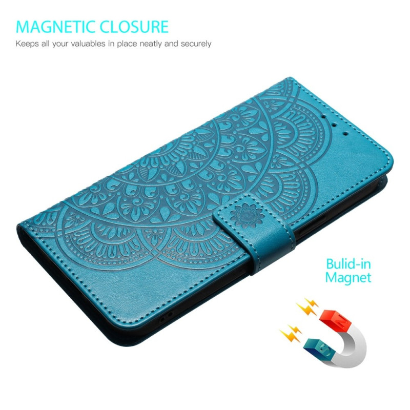 For Samsung Galaxy A16 5G Leather Case with Card Slots Mandala Pattern Phone Cover Stand