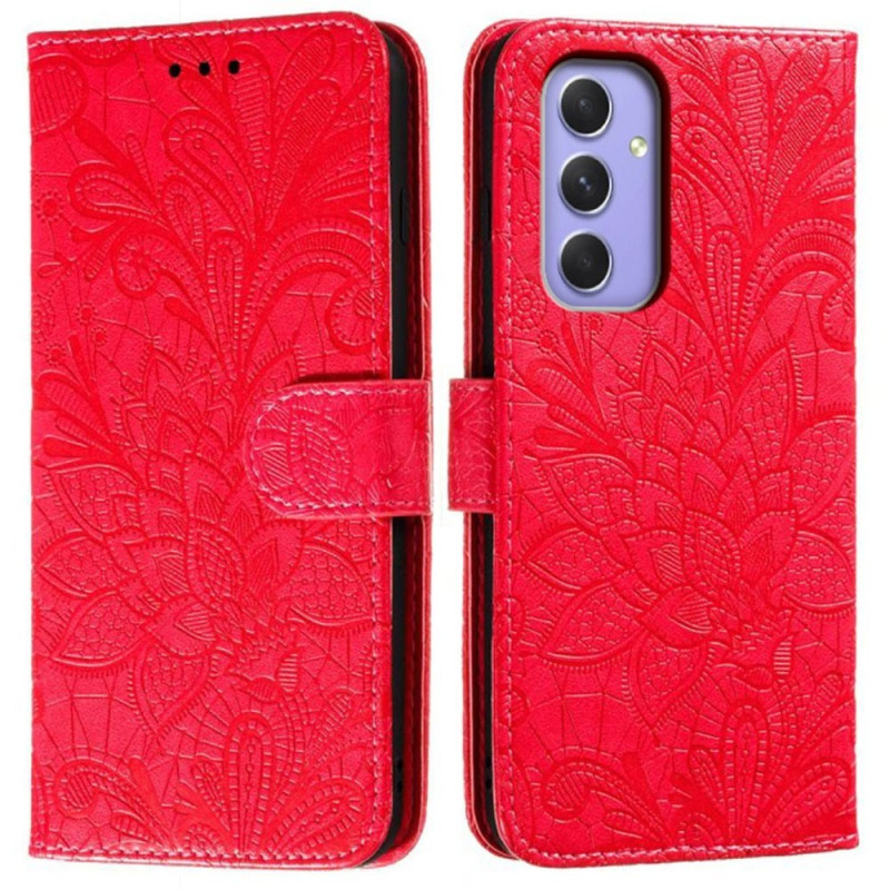Til Samsung Galaxy A16 5G / A16 4G Flip Cover i PU Læder med Blomster Mønster