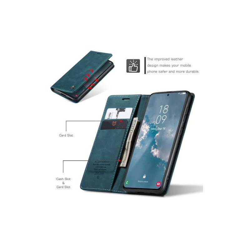 CASEME Retro Pung Taske til Samsung Galaxy S23+ - Blå