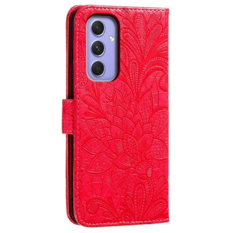 Til Samsung Galaxy A16 5G / A16 4G Flip Cover i PU Læder med Blomster Mønster