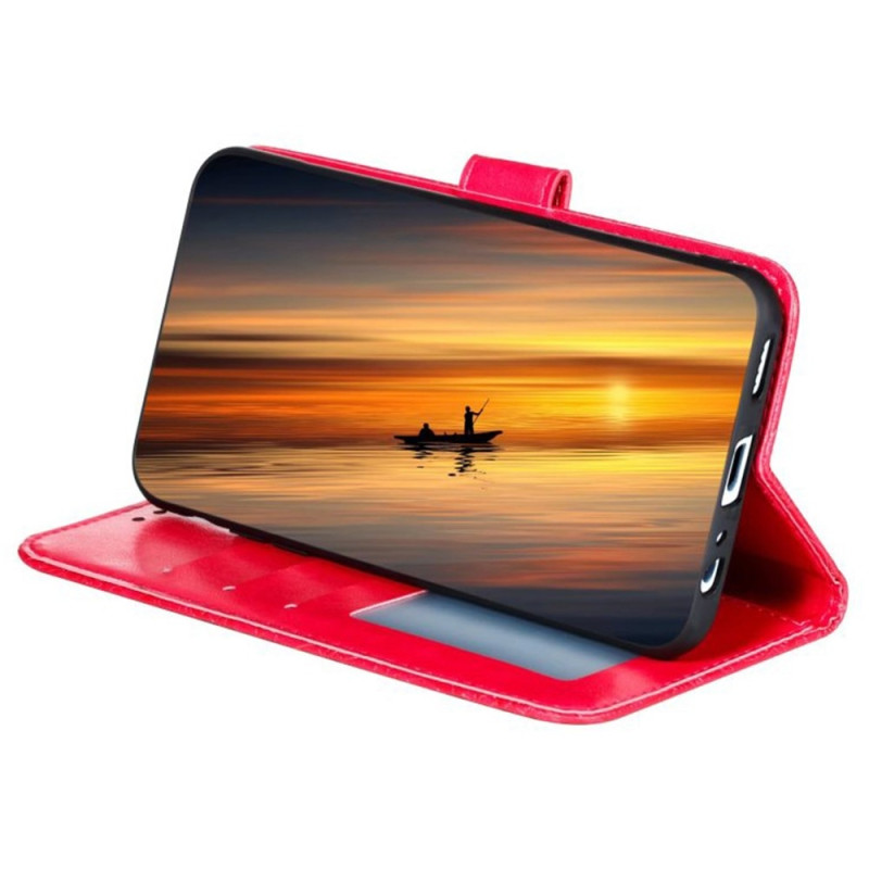 Til Samsung Galaxy A16 5G / A16 4G Flip Cover i PU Læder med Blomster Mønster