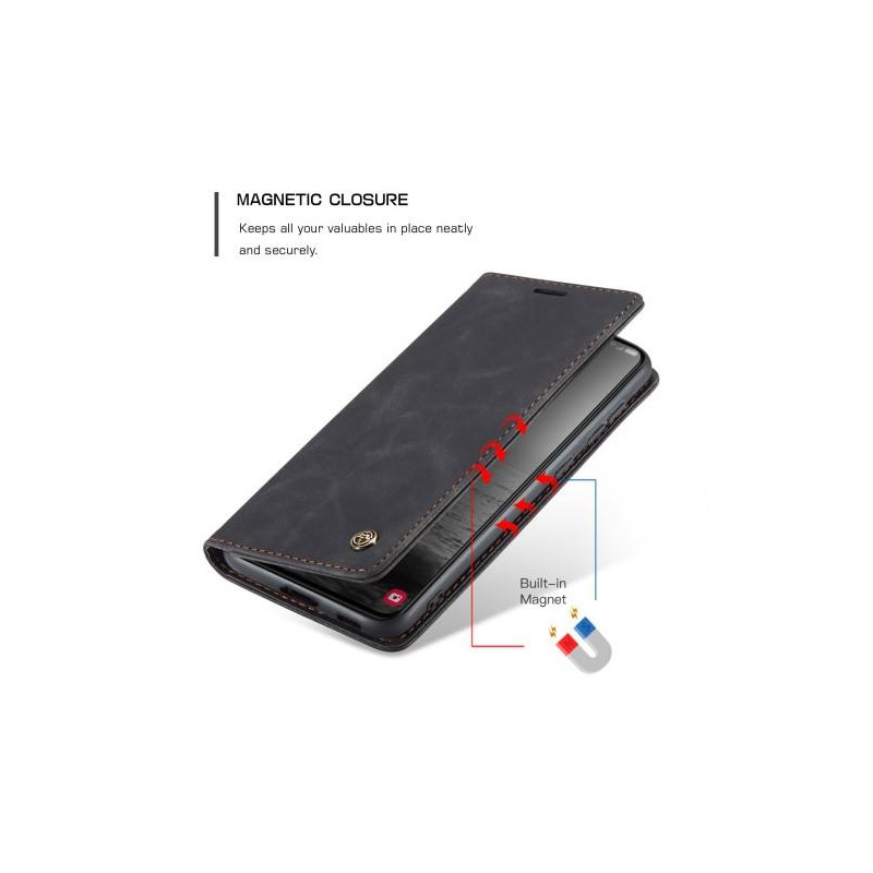 CASEME Retro Lompakkokotelo Samsung Galaxy S23+ - Musta